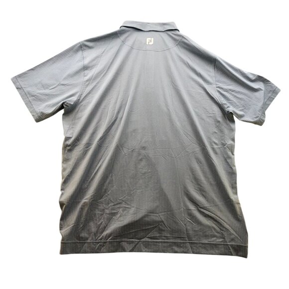 FootJoy Mens Performance Polo Shirt Size 2XL Blue Zigzag Short Sleeve Golf - Picture 2 of 12